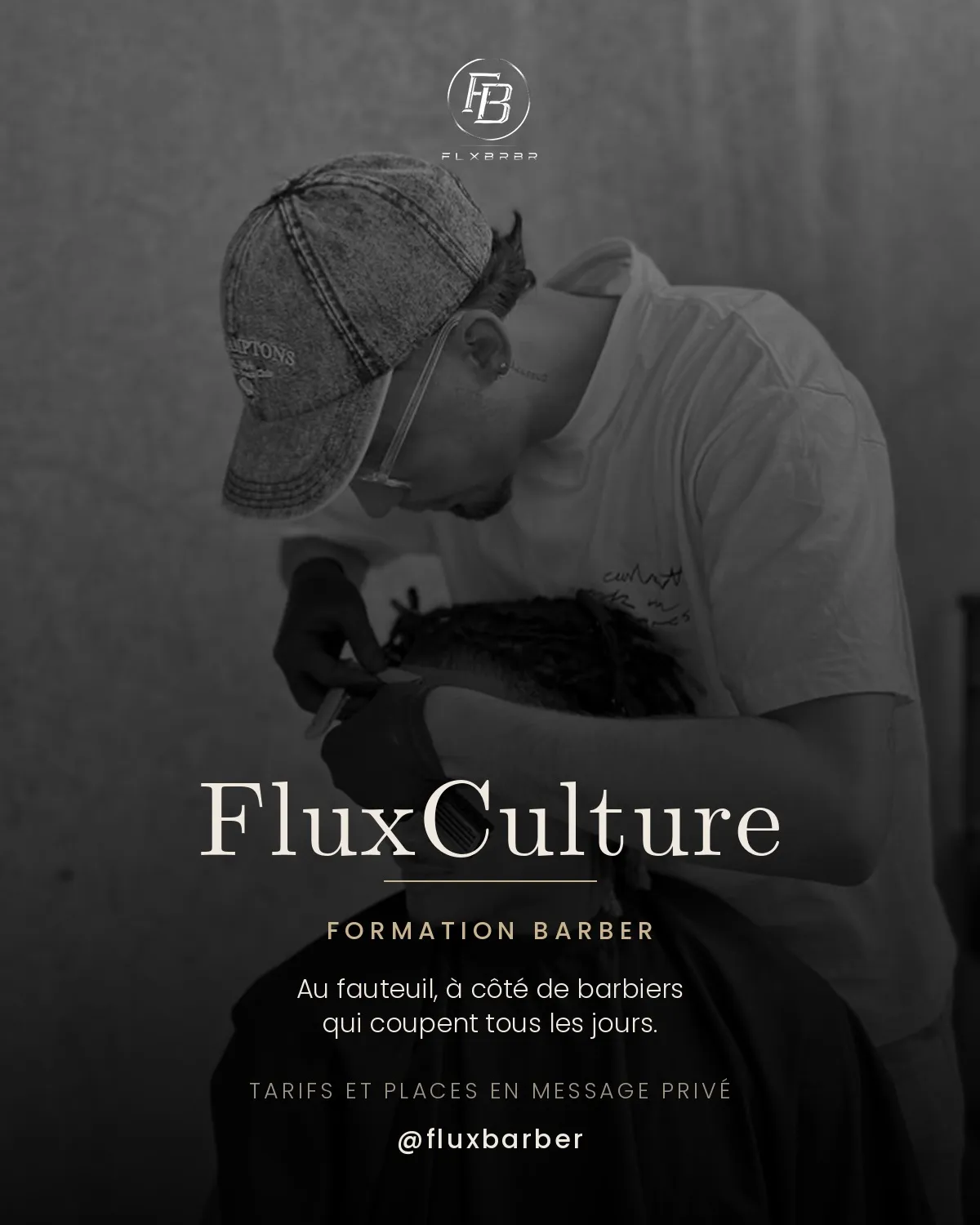FluxCulture, la formation barber de Flux Barber : au fauteuil, à côté de barbiers qui coupent tous les jours